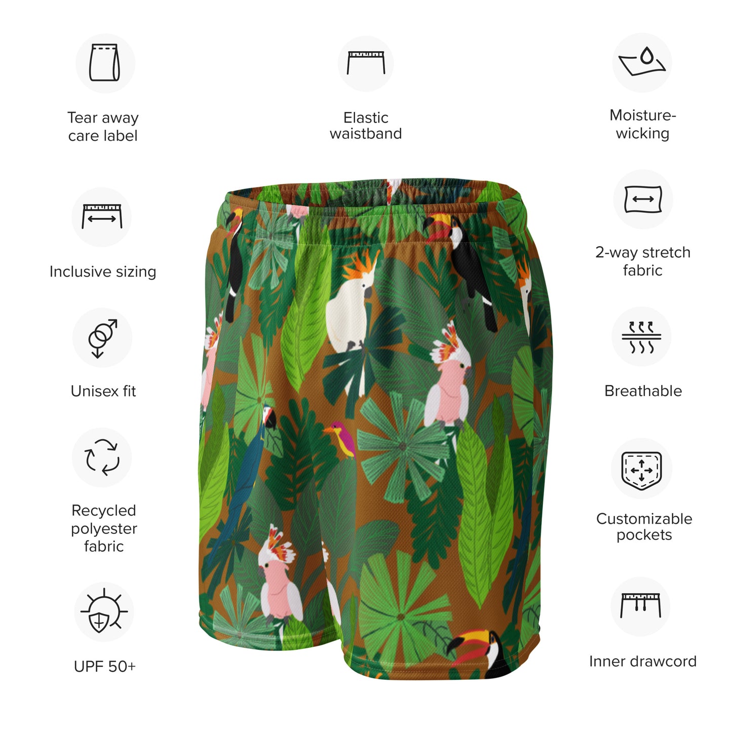 Birds in Paradise Unisex mesh shorts