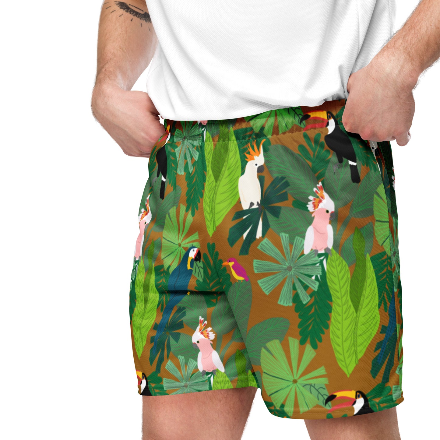 Birds in Paradise Unisex mesh shorts