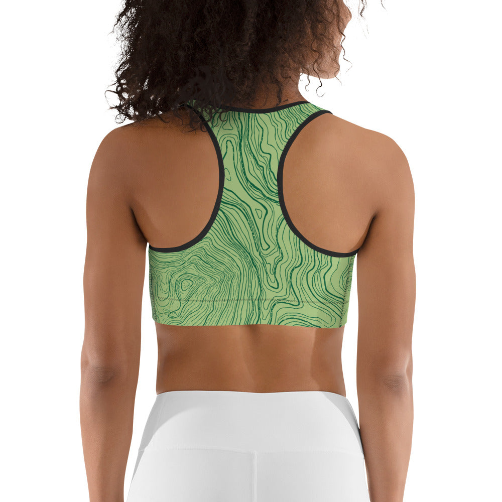 Topo Print Sports bra in Green