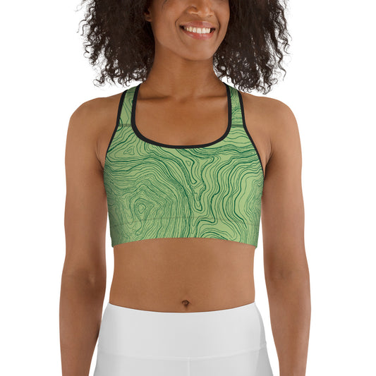 Topo Print Sports bra in Green