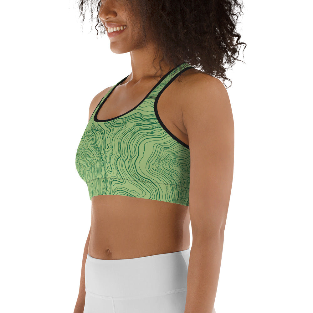 Topo Print Sports bra in Green