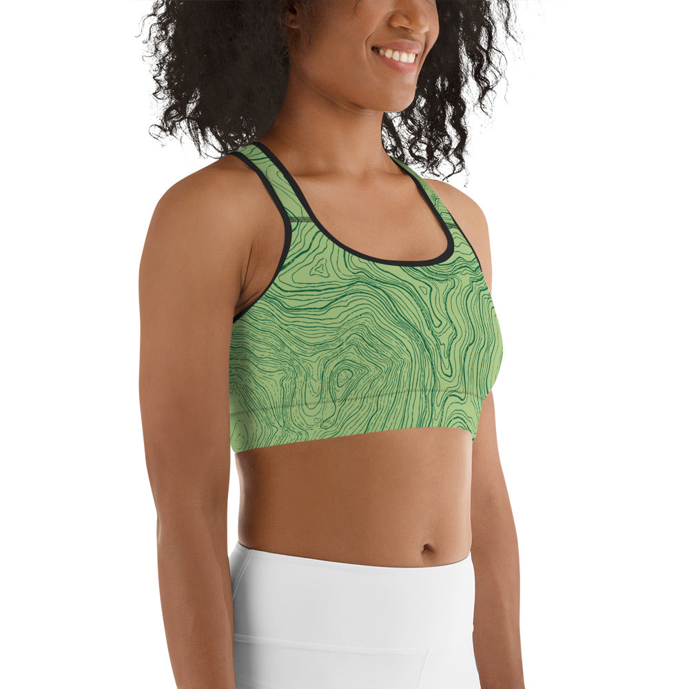 Topo Print Sports bra in Green