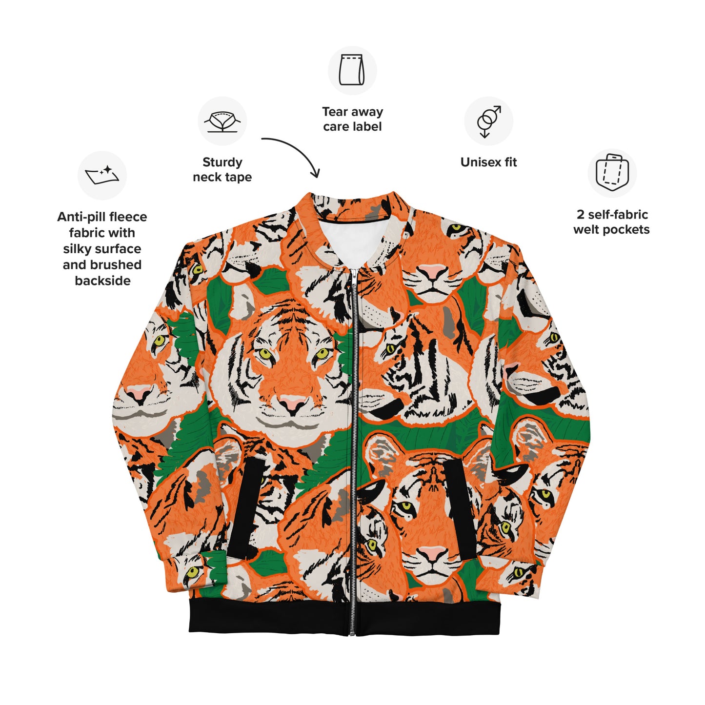 Haz Many Tigers Unisex Bomber Jacket