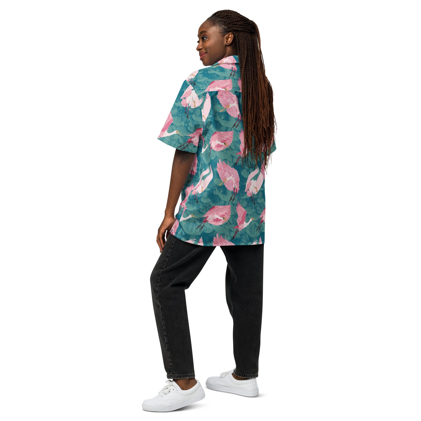 Roseate Goonbills Unisex button shirt