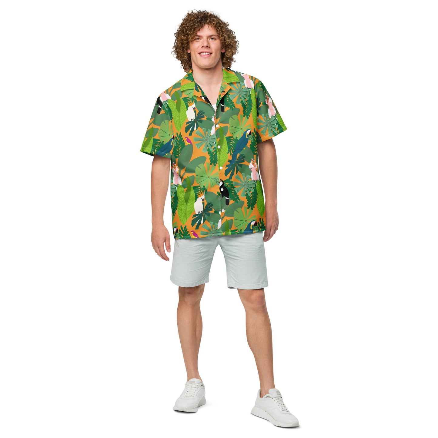 Birds in Paradise Unisex button shirt