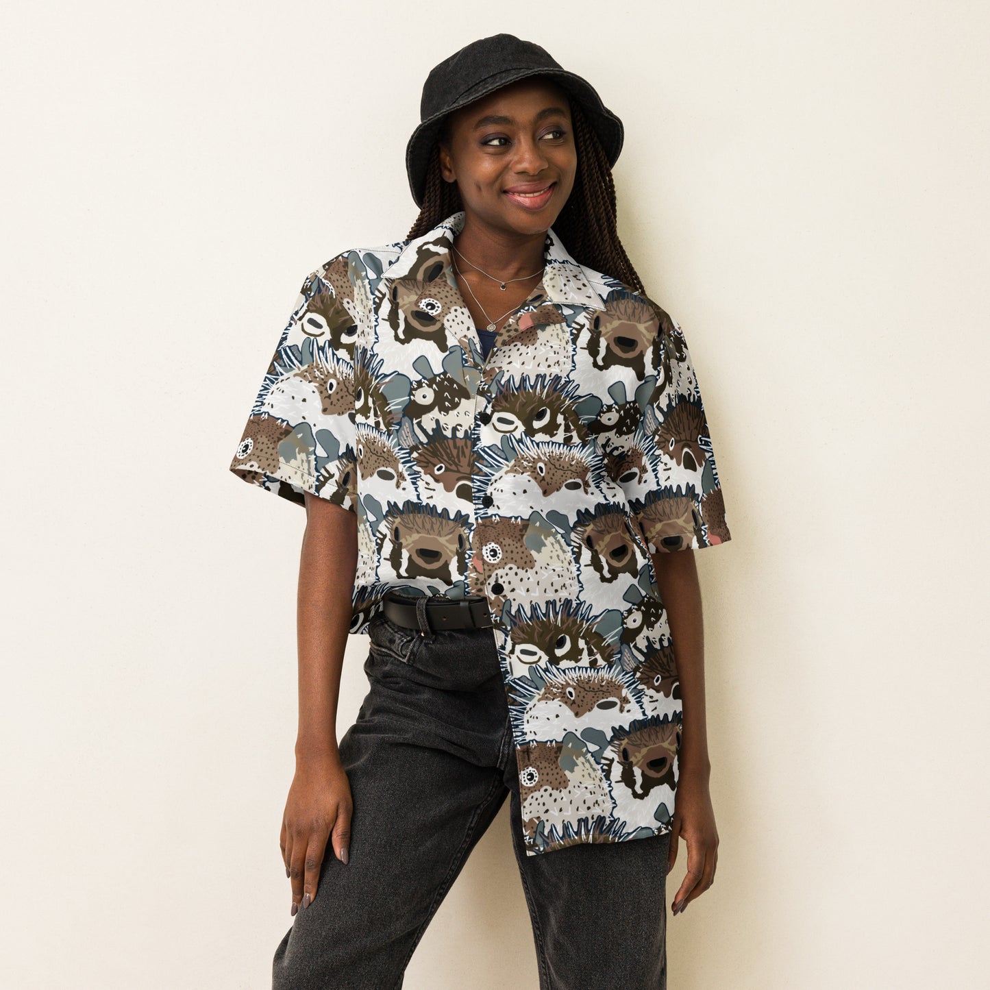 Puff puff puffers Unisex button shirt