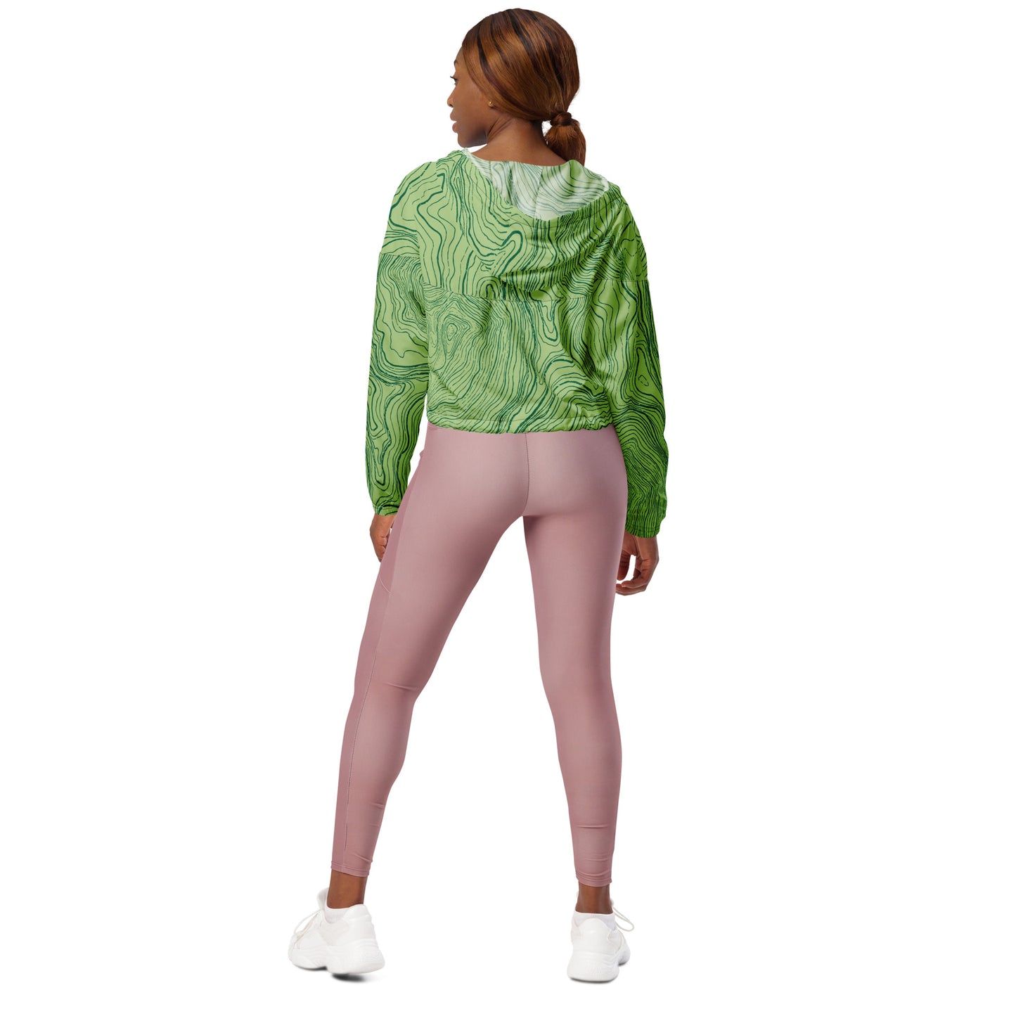 Topographic Print Women’s cropped windbreaker