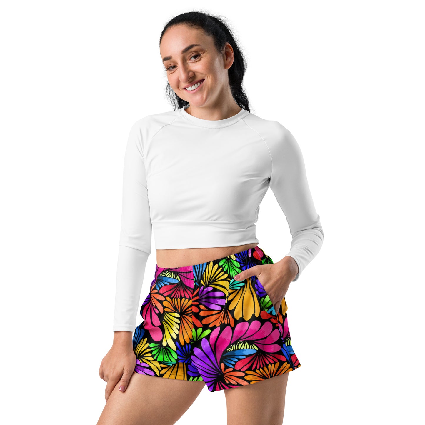 Fiesta Florals Women’s Recycled Athletic Shorts