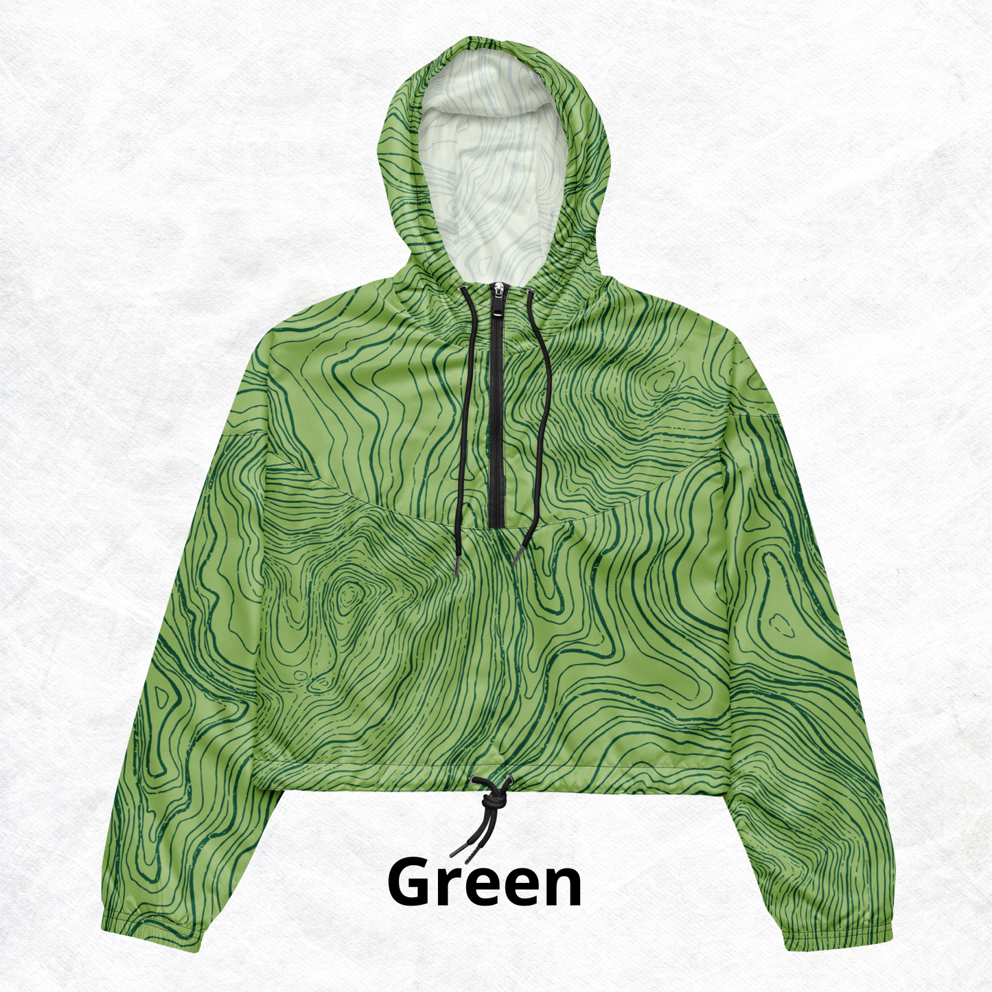 Topographic Print Women’s cropped windbreaker