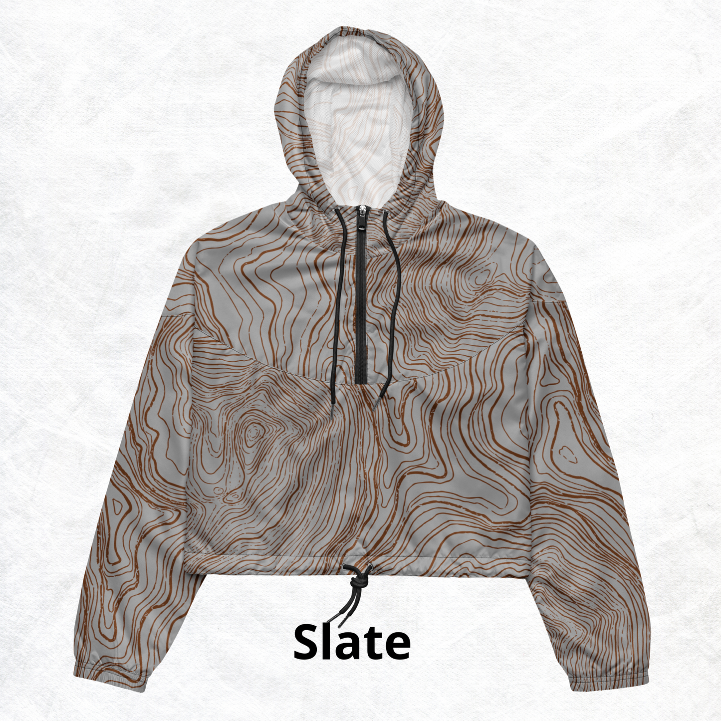 Topographic Print Women’s cropped windbreaker