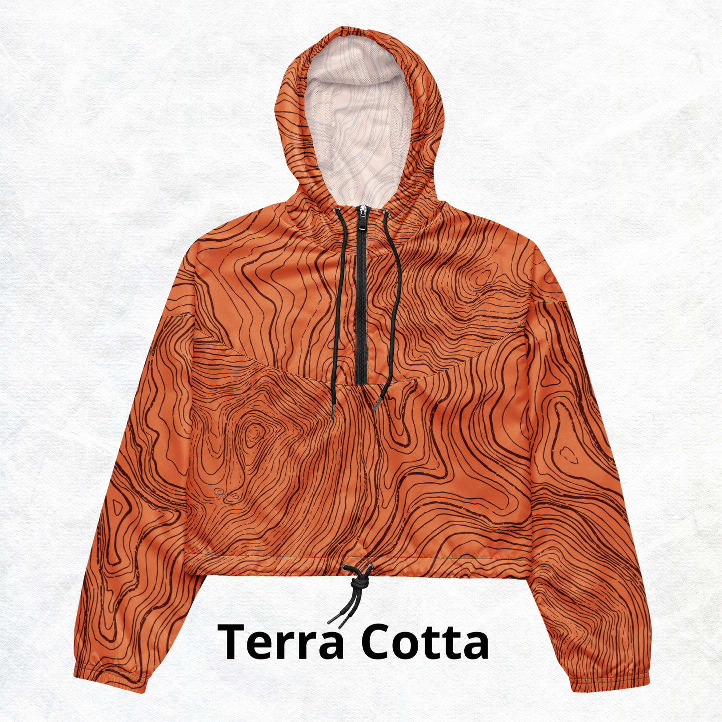 Topographic Print Women’s cropped windbreaker